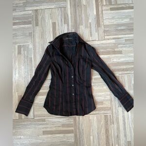 Express Design Studio red pinstriped dress shirt XS